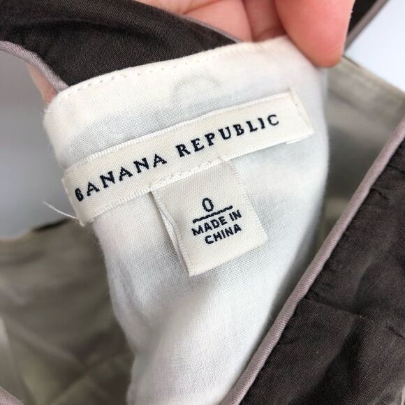 Banana Republic Linen Sun Dress Womens 0 Zebra Print Brown 100% Linen Cross Back - Picture 8 of 13